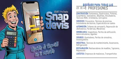 SnapDevis — Presupuestos rápidos de obra - Presupuestos rápidos de obra — todo tu negocio en tu bolsillo