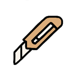 Découvrez notre icône de cutter, représentant un cutter avec une lame tranchante et un manche en bois. Parfaite pour 