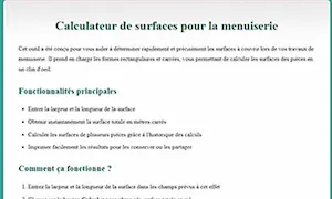 Calculateur de surfaces - Outil gratuit JOURT